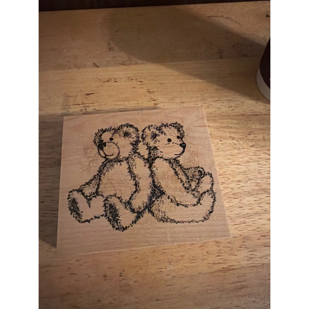 PSX Rubber Stamp Vintage 1999 Two Teddy Bears K-1911 USA